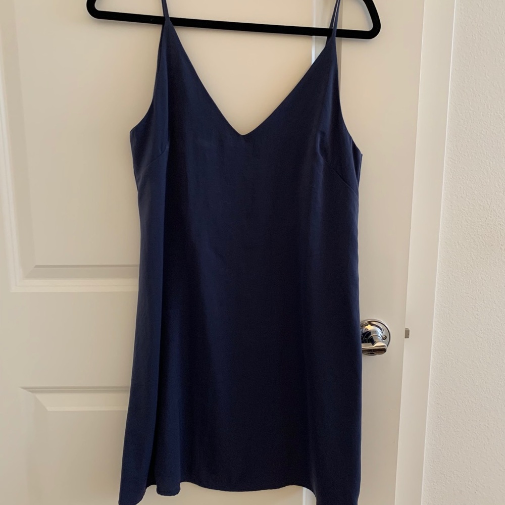 AQUA navy slip dress